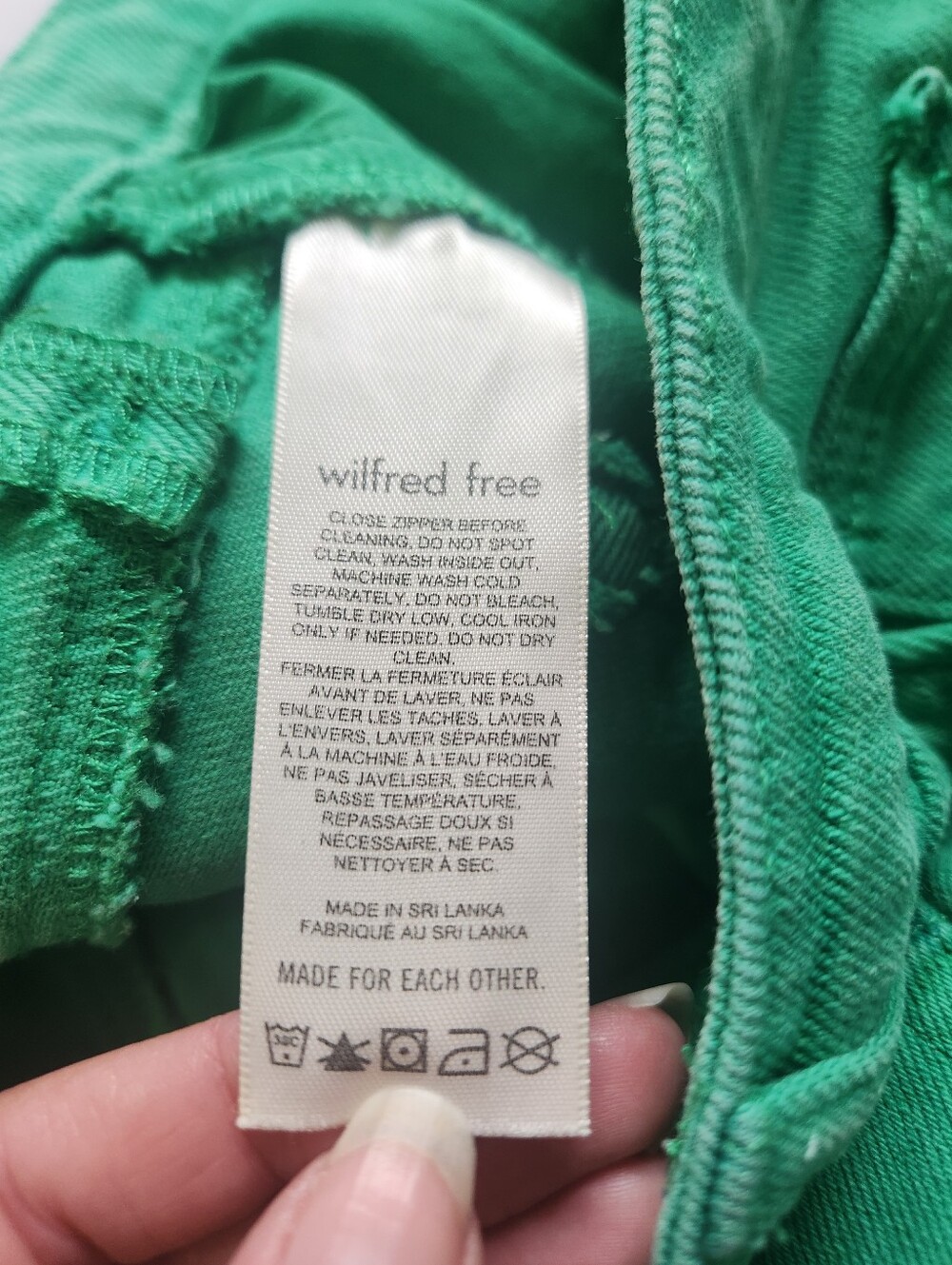 Aritzia Wilfred Free Melina Twill Pant GD Alien Green High Rise Straight Size 4 - Picture 4 of 5